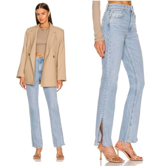 GRLFRND Harlow High Rise Boot Slit Jeans in Hudson Yards